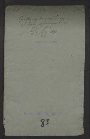 Berichtigung der Gemarkungsgrenze zwischen Aschaffenburg und Schweinheim. Protokollauszug des Großherzoglich-Frankfurt-Fürst-Primatischen Vogteiamts Schweinheim vom 26. September 1810