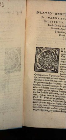 Oratio habita apud Patres in Concilio Tridentino die XVIII. Mart. 1562