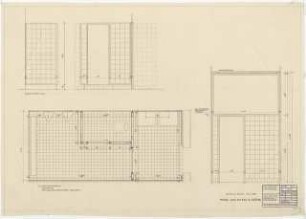 GDF Wüstenrot, Ludwigsburg Innenausbau: Trennwände WC 12. Obergeschoss: Ansichten, Grundriss 1:10
