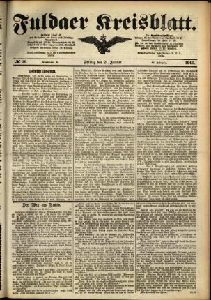 Ausgabe vom Freitag, den 21. Januar 1910.