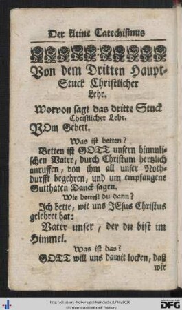 Von dem Dritten Haupt-Stuck Christlicher Lehr.