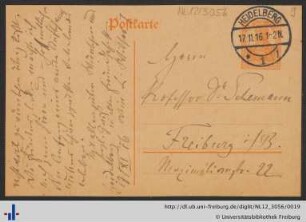 Postkarte, 17.11.1916