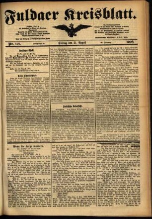 Ausgabe vom Freitag, den 21. August 1908.