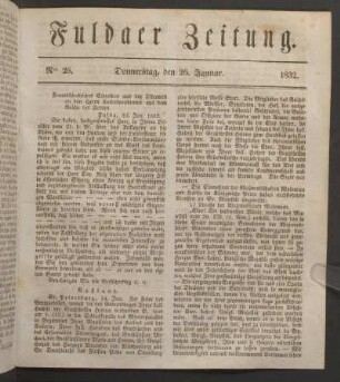 Donnerstag, den 26. Januar. 1832
