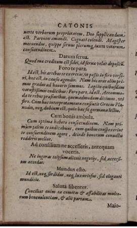 Catonis Liber I.