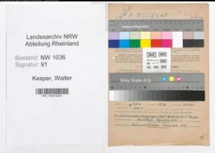 Entnazifizierung Walter Kesper , geb. 22.07.1901 (Steiger)