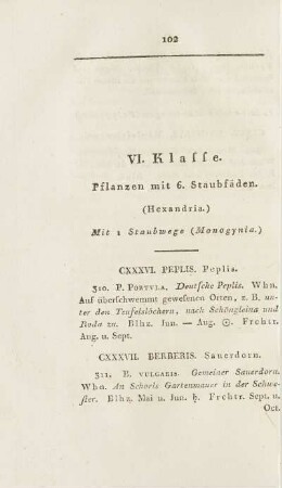 VI. Klasse. Pflanzen mit 6 Staubfäden