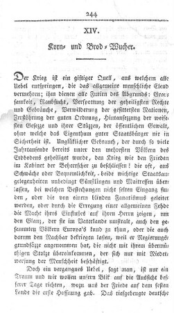 XIV. Korn- und Brod-Wucher.