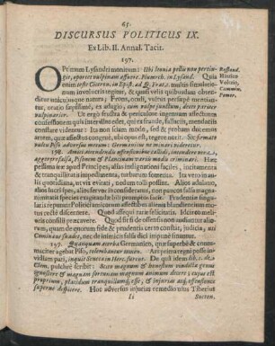 Discursus Politicus IX. - X.