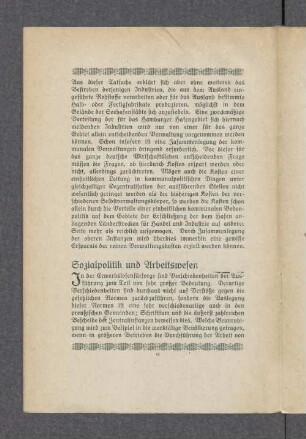 Sozialpolitik und Arbeitswesen