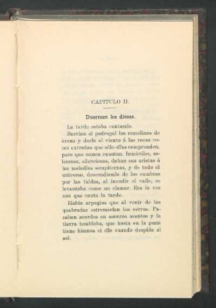 Capítulo II. - Duermen los dioses.