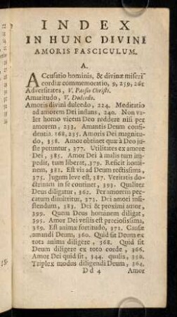 Index In Hunc Divini Amoris Fasciculum