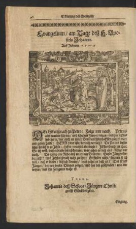 Evangelium/ am Tage desz H. Apostels Johannis. ...