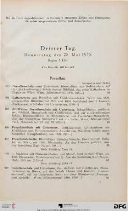 Dritter Tag: Donnerstag, den 28. Mai 1936, Beginn 3 Uhr