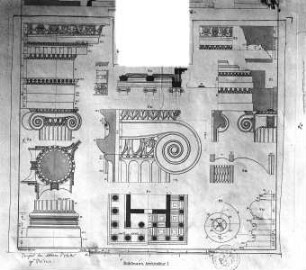 Tempel der Athena Polias, Säulen- und Gebälkstudien