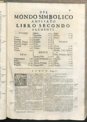 Del Mondo Simbolico Ampliato Libro Secondo. Elementi.