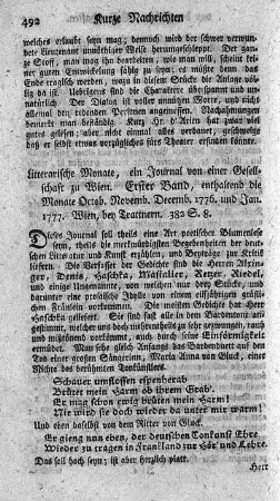 Litterarische Monate. Bd.1.