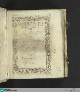 Commentarius in universam Aristotelis - Cod. Ettenheim-Münster 157
