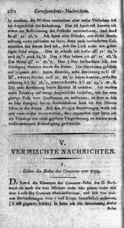 Ueber die Bahn des Cometen von 1799