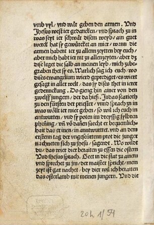 Das leyden vnsers herren Jhesu cristj : Schreybt. Matheus an dem XXVI vn[d] am XXVII capitl. Disen passio[n] lyst die cristenlich kyrch an dem. Palmtag