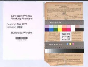 Entnazifizierung Wilhelm Bueskens , geb. 13.06.1898 (Buchhalter)