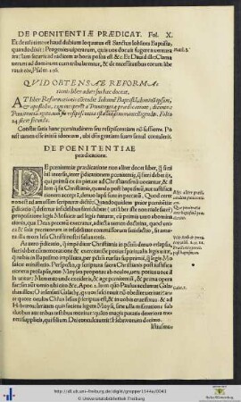 De Poenitentiae prædicatione