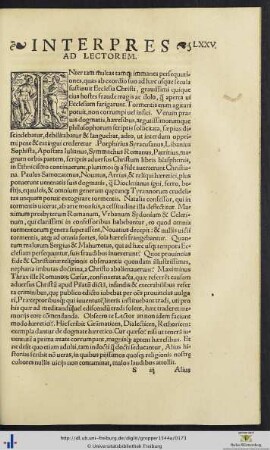 Interpres Ad Lectorem