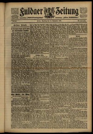 Erste Ausgabe vom Samstag, den 15. September 1906.