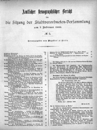 No. 5, 7. Februar 1889