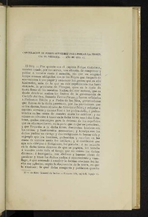 Capitulación de Felipe Gutiérrez para poblar la provincia de Veragua. - Año de 1534 (1).