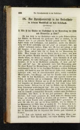 ¬Der¬ Sprachunterricht in der Volksschule in seinem Anschluß an das Lesebuch : (Fortsetzung)