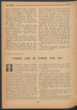 Vida femenina : "Forse che si, forse che no"