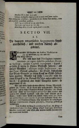 Sectio VII. - Sectio XI.