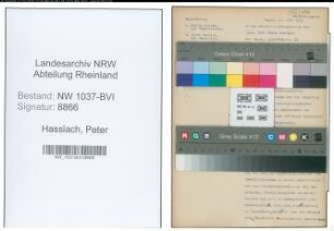 Entnazifizierung Peter Hasslach , geb. 10.07.1907 (Kriminalsekretaer)