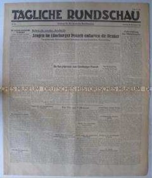 Sowjetische Tageszeitung für die deutsche Bevölkerung "Tägliche Rundschau" u.a. über einen Kriegsverbrecherprozess in Lüneburg