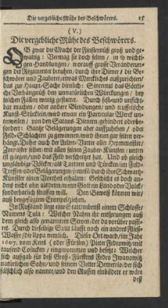 (V.) Die vergebliche Mühe des Beschwörers.