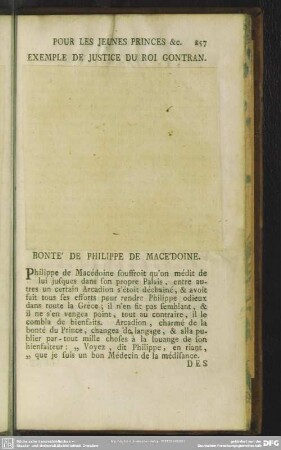 Bonté De Philippe De Macédoine