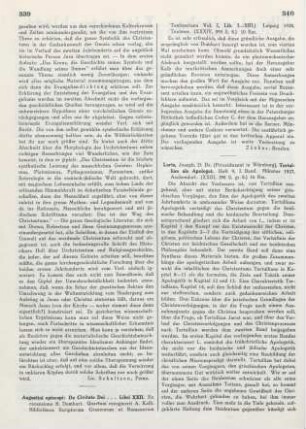 340-342 [Rezension] Lortz, Joseph Adam, Tertullian als Apologet ; Heft 9, I. Band