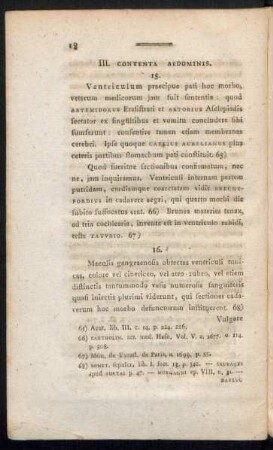 III. Contenta Aedominis