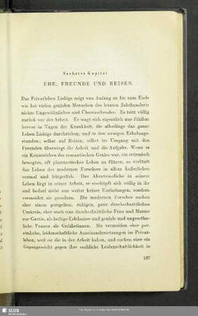 Sechstes Kapitel. Ehe, Freunde Und Reisen