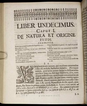 Caput I. De Natura Et Origine Feudi. - Caput XI. De Revocatione Feudi Alienati.