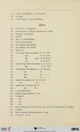 Zinn (Nr. 142-182)