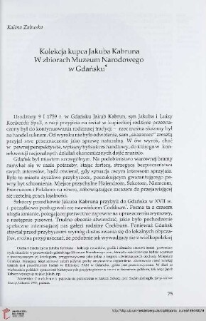 3: Kolekcja kupca Jakuba Kabruna w zbiorach Muzeum Narodowego w Gdańsku