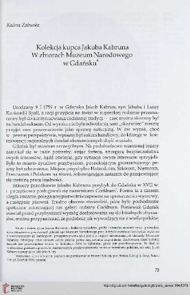 3: Kolekcja kupca Jakuba Kabruna w zbiorach Muzeum Narodowego w Gdańsku