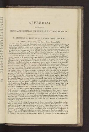 Appendix; containing hints and remarks on general nautical subjects