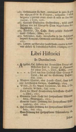 Libri Historici In Duodecimo