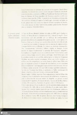 Le premier grand maître allemand: Heinrich Schütz
