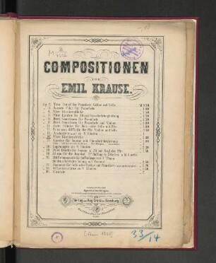 Compositionen : vier Klavierstücke ; op. 14