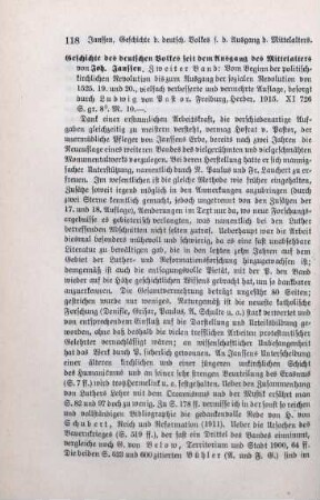 118-119 [Rezension] Janssen, Johannes, Zustände des deutschen Volkes seit dem Beginn der politisch-kirchlichen Revolution bis zum Ausgang der sozialen Revolution von 1525