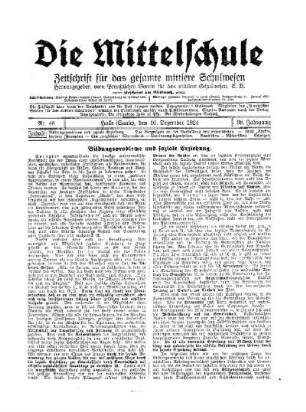 Bildungsprobleme und soziale Erziehung